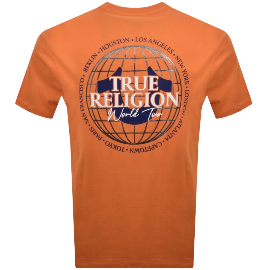 True Religion World Tour T Shirt Orange | Mainline Menswear us